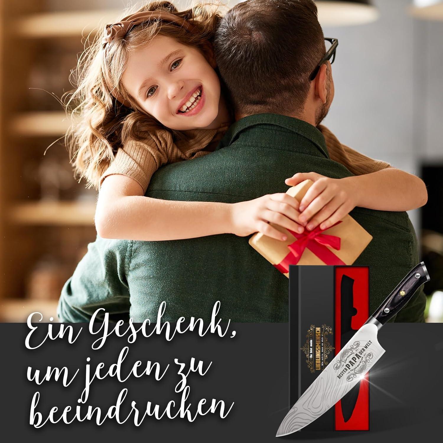 Küchenmesser Edelstahl Geschenk Weihnachten Vater Profi Männer