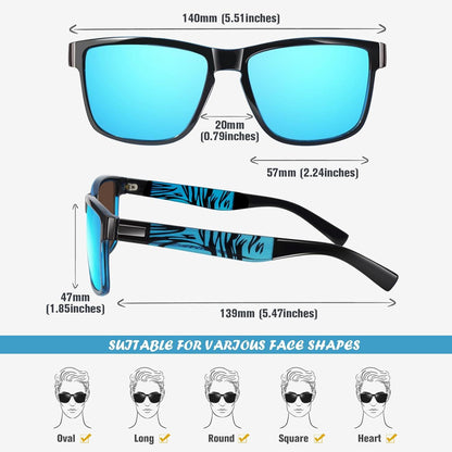 LINVO Polarisiert Sonnenbrille Herren Damen Modisch Fahren Angeln CAT 3 CE UV400