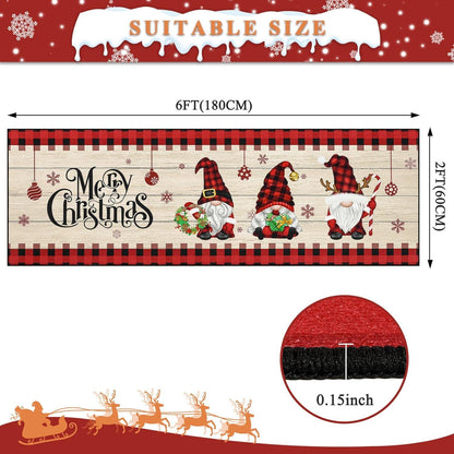 Weihnachts Läufer 60x180cm Waschbar Rutschfest für Flur Eingangsbereich