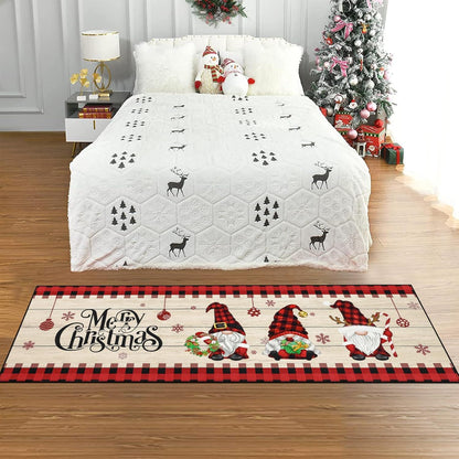 Weihnachts Läufer Flur Teppich 60x180cm Waschbar Rutschfest Hochwertig
