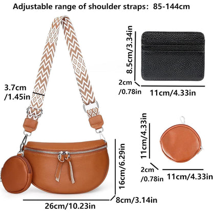Echtes Leder Umhängetasche Damen Khaki Kleine Crossbody Bag Breiter Gurt