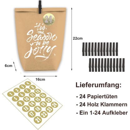 Adventskalender zum Befüllen 24 Weihnachtskalender Geschenk