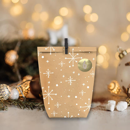 Adventskalender zum Befüllen 24 Weihnachtskalender Kraftpapiertüten