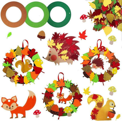 Herbst Bastelset für Kinder: Filzkranz DIY-Set 236-teilig