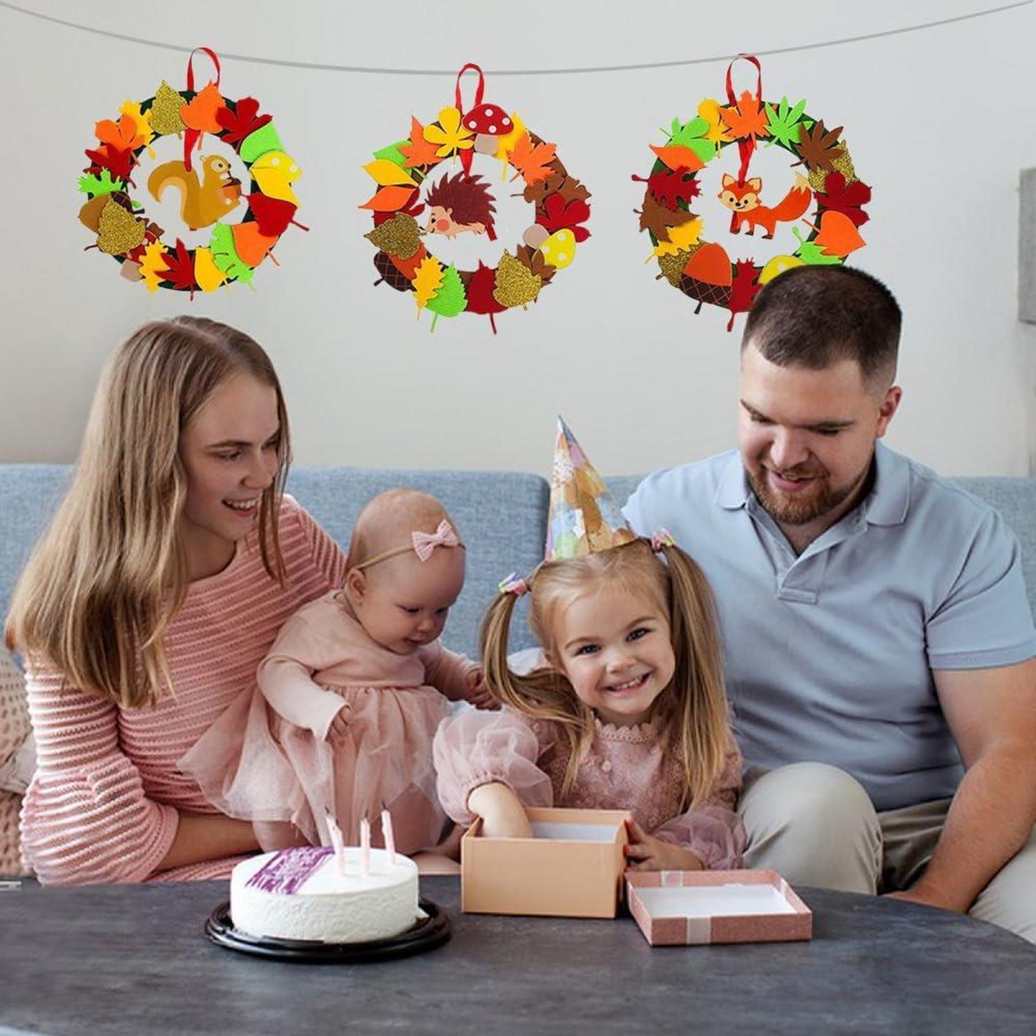 Herbst Basteln Kinder Set 236pcs DIY Filz Kränze Weihnachtskränze