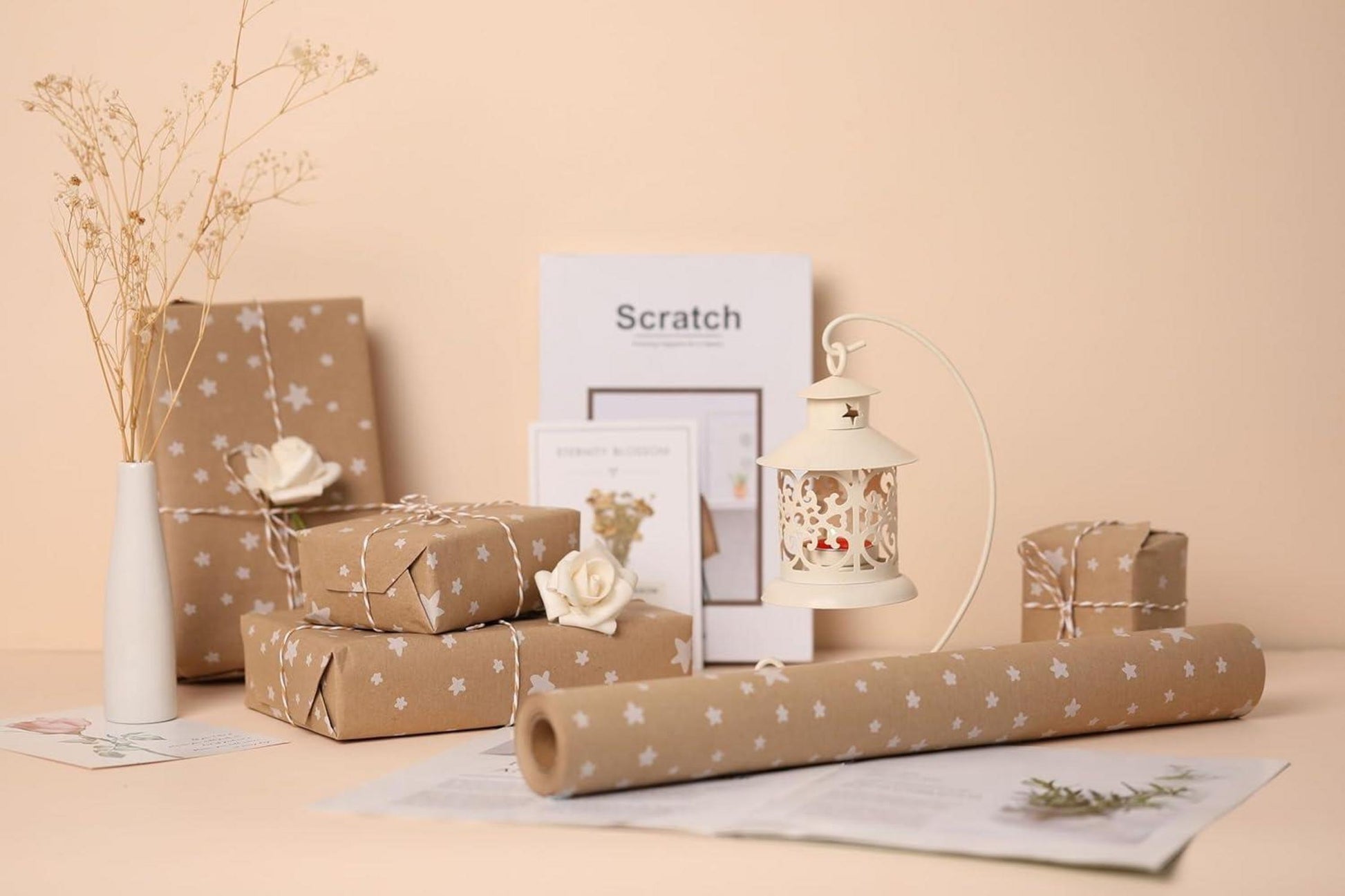 Weihnachten Geschenkpapier 44cm x 15m Kraft ECO Brown recyclbar