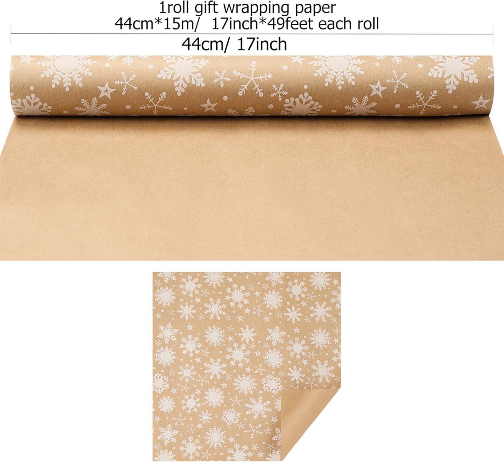 Weihnachts Geschenkpapier 80g/m² 44cm x 15m Schneeflocken