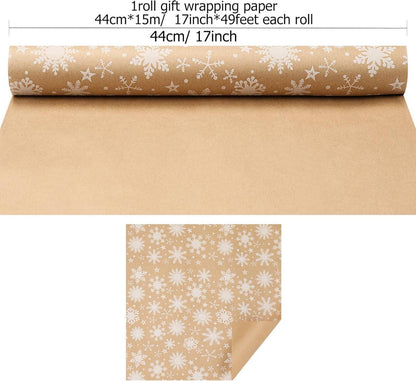 Weihnachts Geschenkpapier 80g/m² 44cm x 15m Schneeflocken