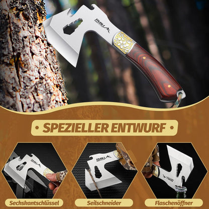 TIVOLI Camping Axt 4-in-1 Survival Axt für Outdoor 24 cm