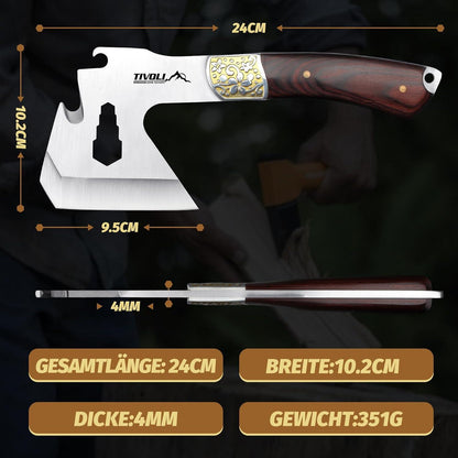 Outdoor Campingaxt Survival Axt mit Nylonscheide und Holzgriff