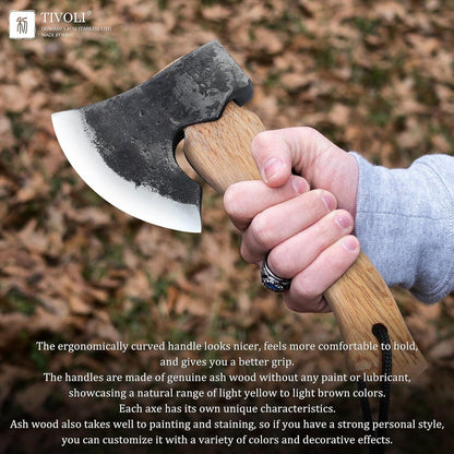 Beil Axt 27cm Camping Handgeschmiedet Holzgriff Survival Geschenke