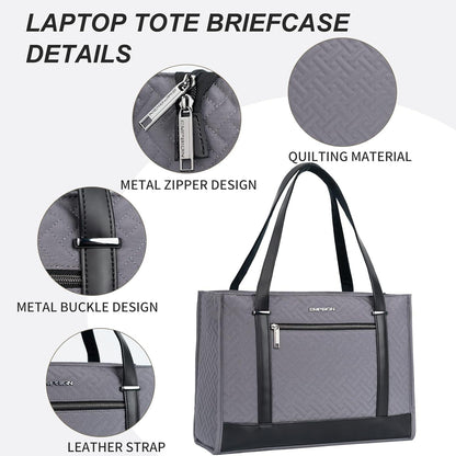 EMPSIGN Laptop Handtasche Damen 15,6 Zoll Grau Aluminium LED-Deckenspot