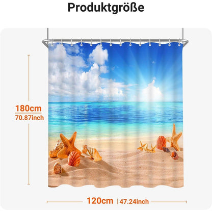 Duschvorhang Sea Blue 120x180cm beschwert wasserabweisend waschbar