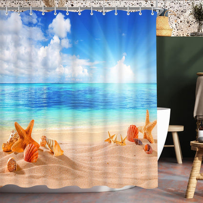 Duschvorhang Sea Blue 120x180cm beschwert wasserabweisend waschbar
