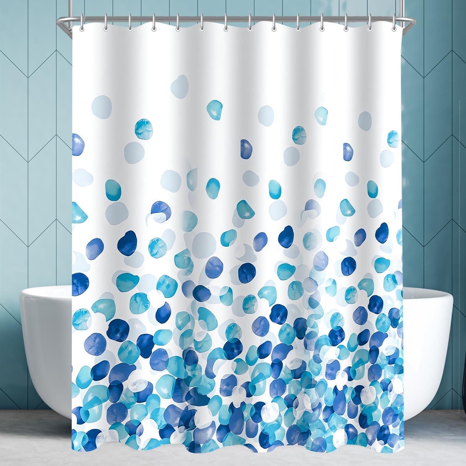 Duschvorhang Blaue Blütenblätter Wasserabweisend 260x200cm