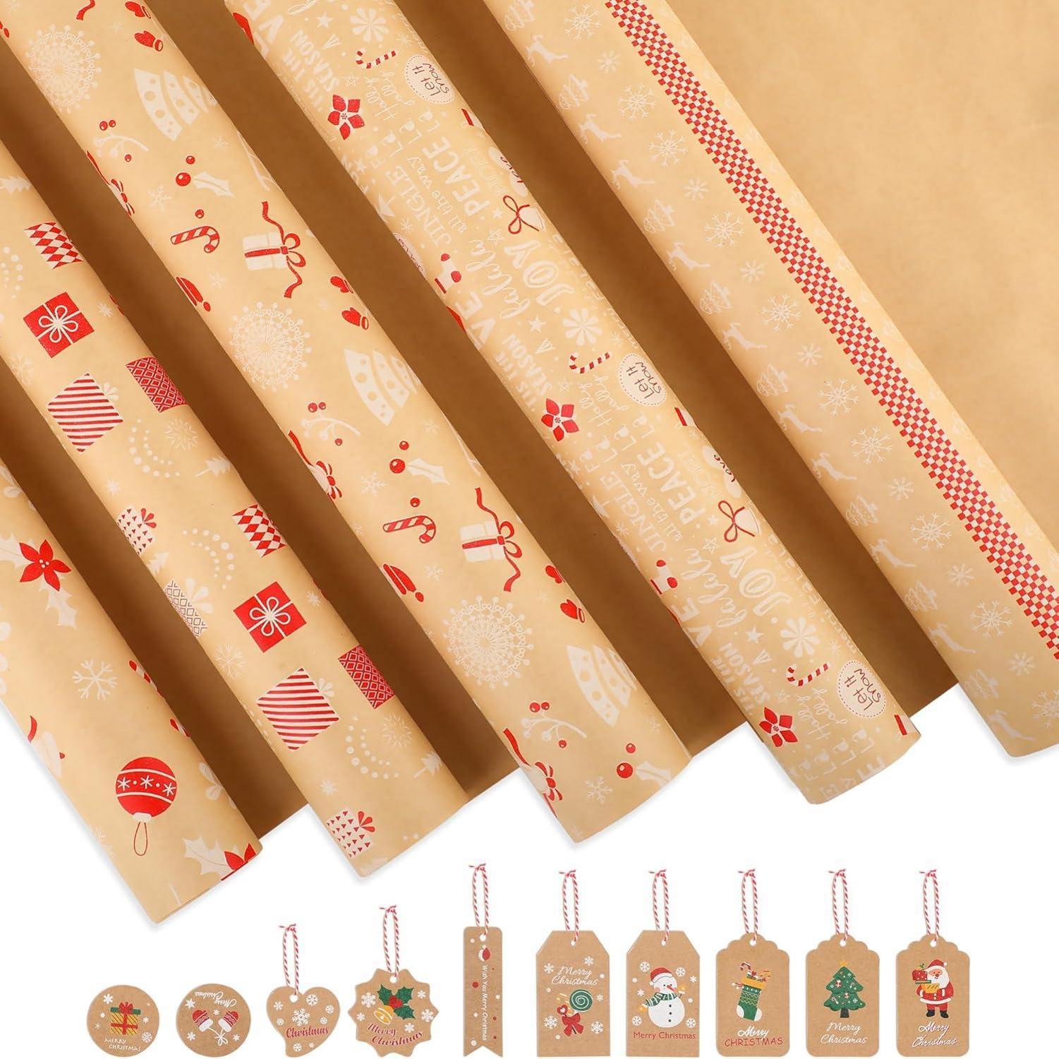 Weihnachtsgeschenkpapier Set Geschenkpapier Weihnachten 5 Rollen