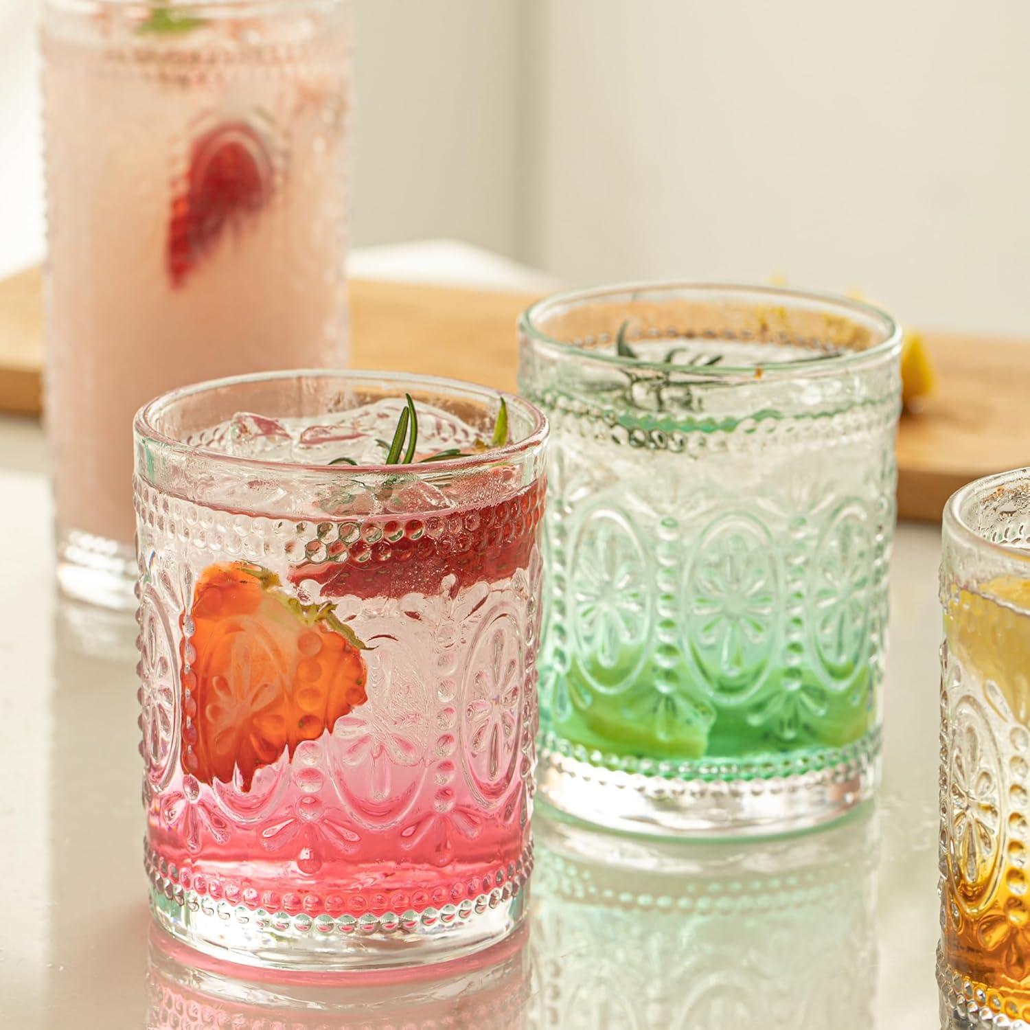 Whisky Gläser Set 4er 325ml Tumbler Glas Facetten-Schliff Geschenke