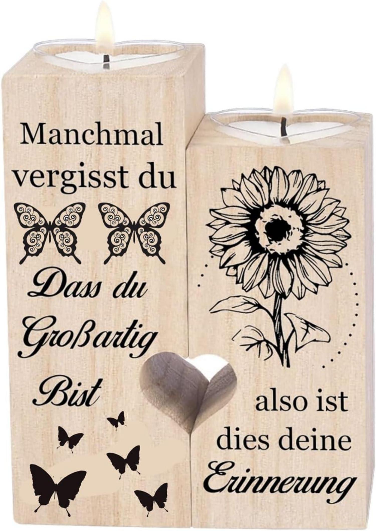 Herzförmiger Kerzenhalter Set für Frauen, personalisiert