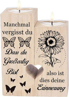 Herzförmiger Kerzenhalter Set für Frauen, personalisiert