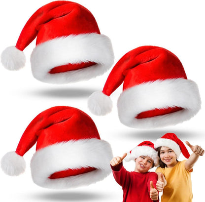 Kinder Weihnachtsmützen Set Santa Nikolausmütze 3er-Pack