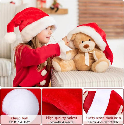 Kinder Weihnachtsmützen Set Santa Nikolausmütze 3er-Pack