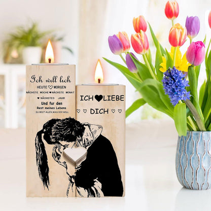 Mr. And Mrs. Kerzenständer Herzform Holz Hochzeit Geschenk