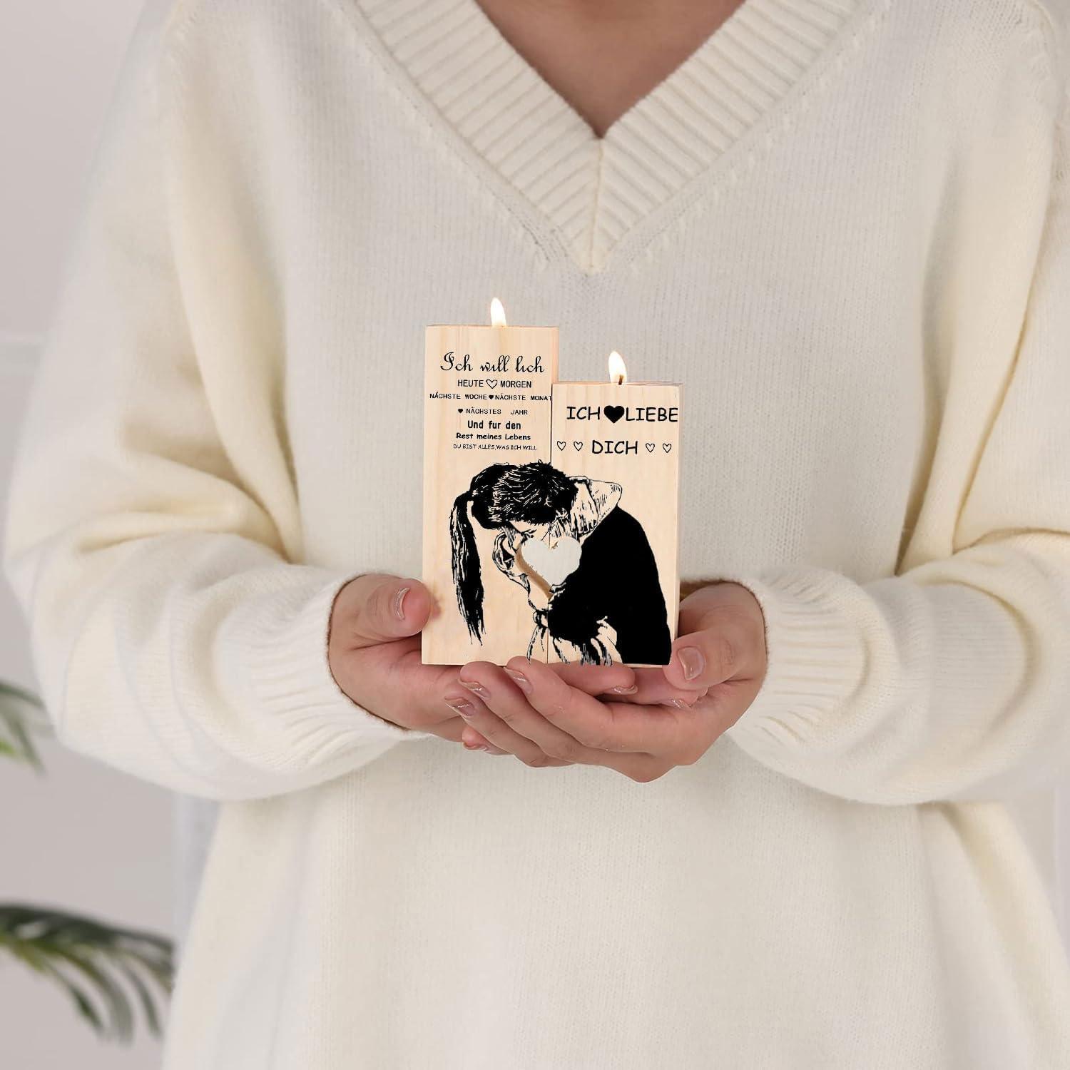 Hochzeitsgeschenke für Brautpaar Herz-Kerzenhalter Partner Valentinstag