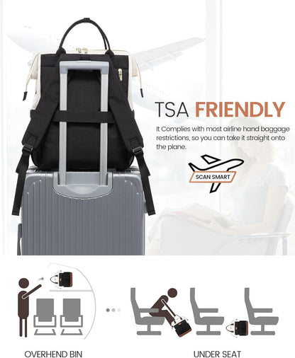 LOVEVOOK Laptop Rucksack Damen 17.3 Zoll Wasserdicht Groß Backpack Modern Tagesrucksack Uni Travel