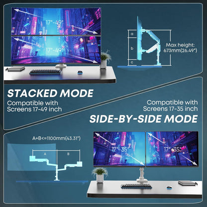 PUTORSEN Dual Monitor Halterung 17-49 Zoll Gasfeder