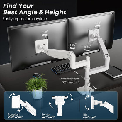 Monitor Halterung für 17-49 Zoll Bildschirme Gasfeder Dual Arm