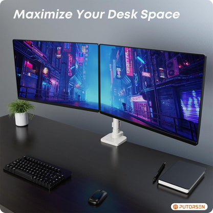 PUTORSEN Monitor Halterung für 17-49 Zoll Dual Monitore Gasfeder