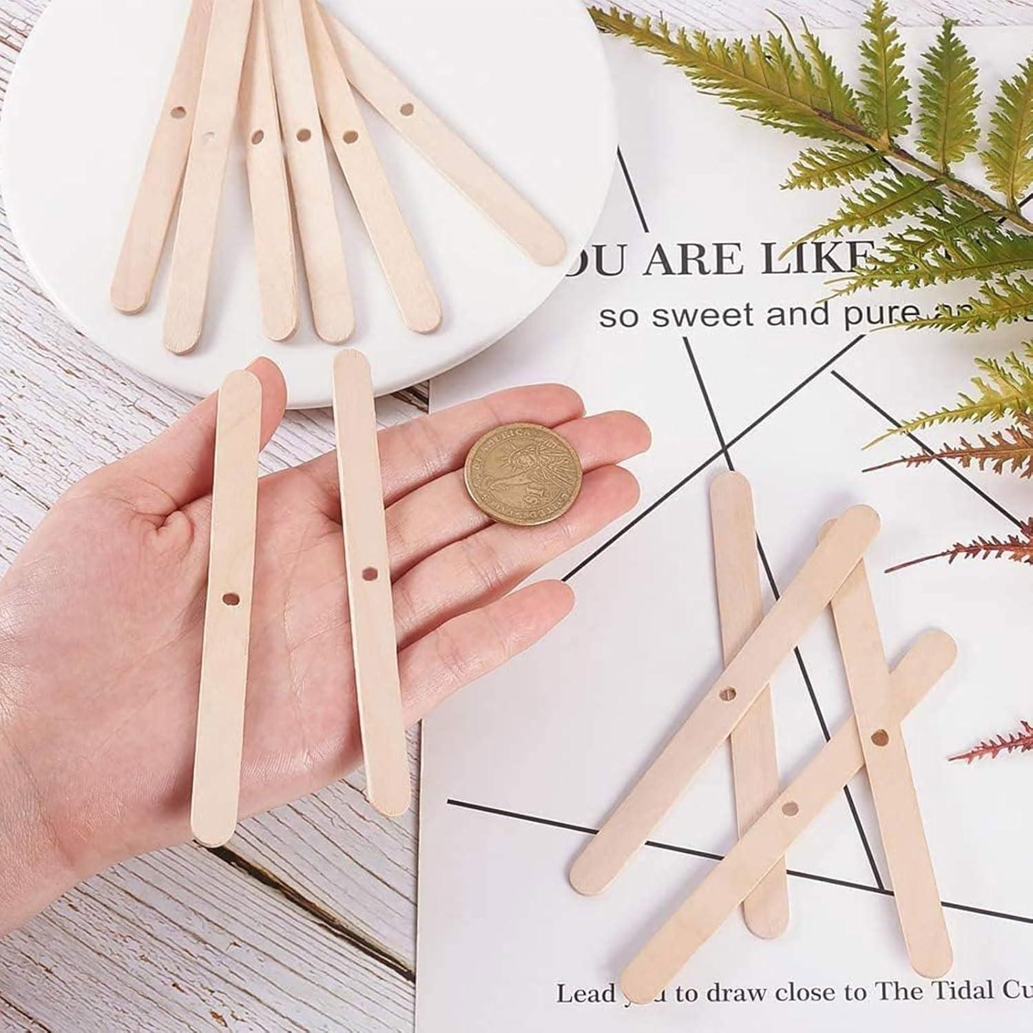 120x Dochthalter Holz Kerzendocht Halter 3 Löcher DIY Kerzenzentrierung