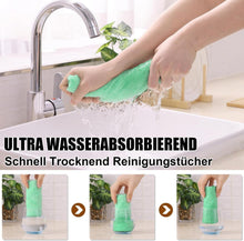 Mikrofaser Reinigungstücher 12 Stück Waschbar 25x25 cm Grün