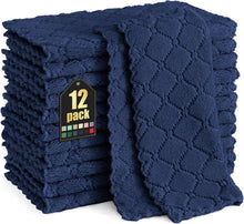 12er Set Mikrofasertücher 25x25 cm Marine Blau wiederverwendbar