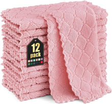 12er Pack Mikrofasertücher 25x25 cm Rosa, Waschbar & Fusselfrei