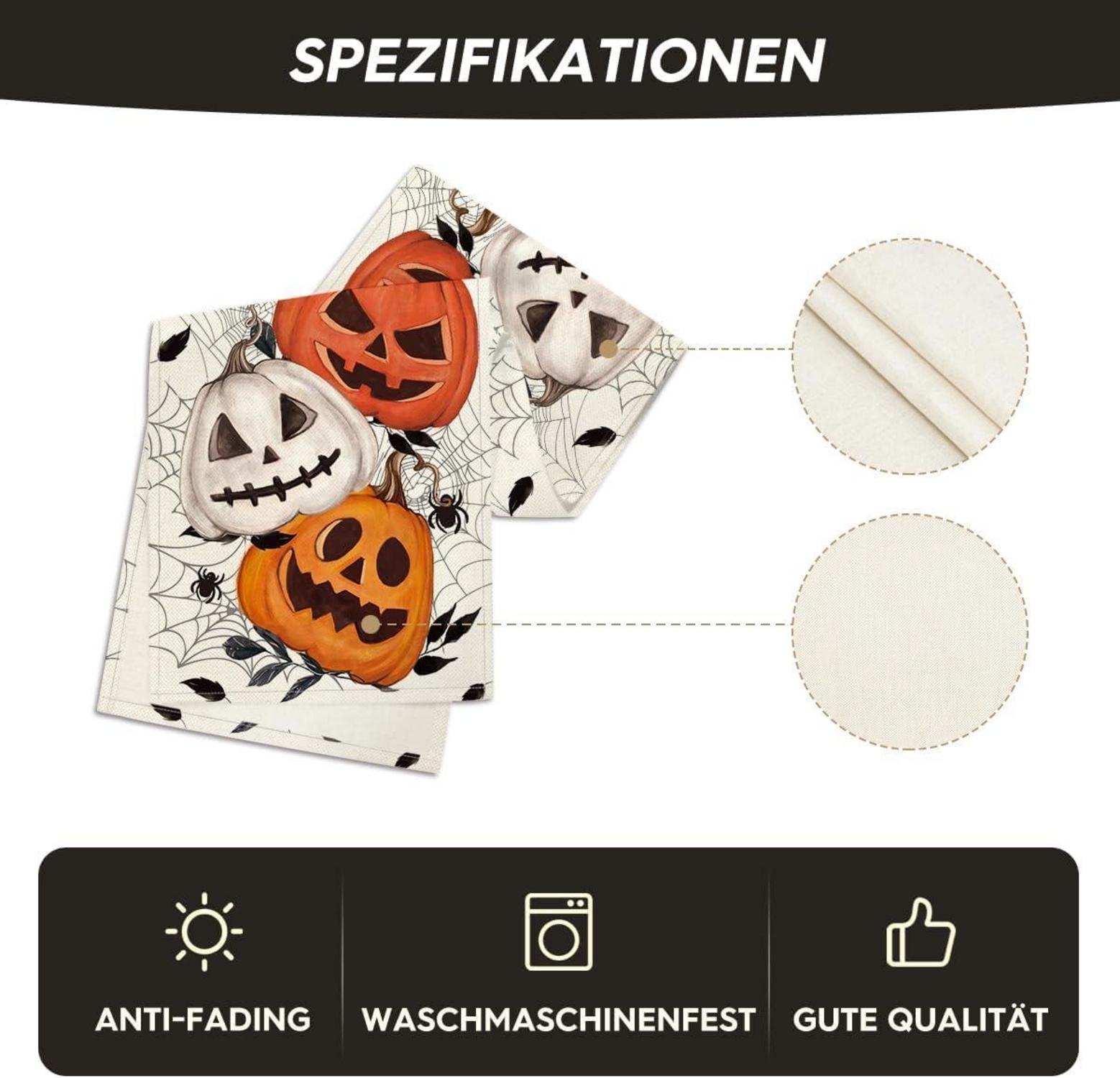 Halloween Tischläufer Kürbisse Spinnennetz Jack-o-Laterne 40x240cm