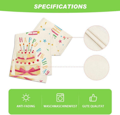 Artoid Mode Happy Birthday Kuchen Tischläufer 40x180cm - Party Dekoration