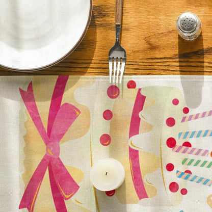 Artoid Mode Happy Birthday Kuchen Tischläufer 40x180cm - Party Dekoration