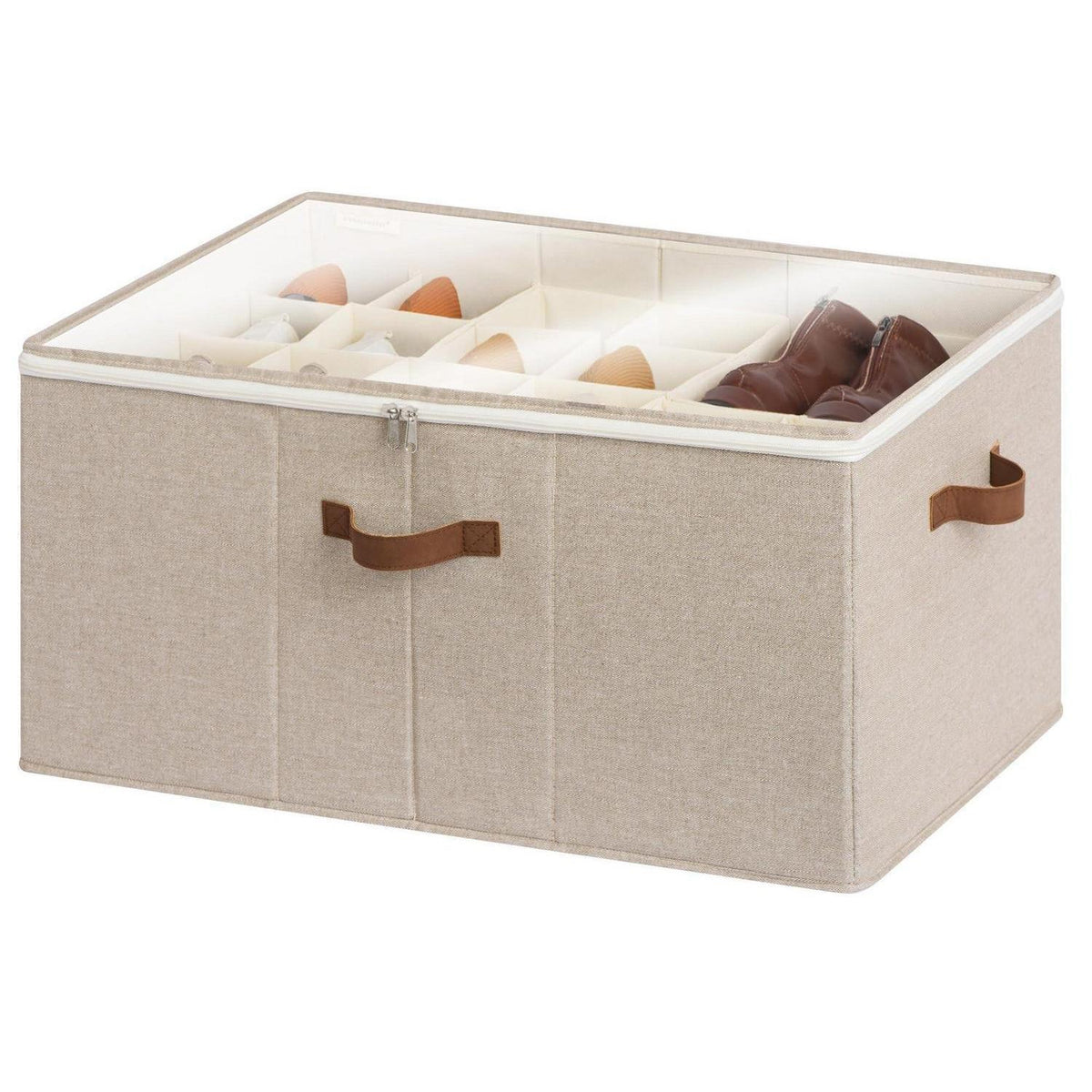 Faltbarer Schuh Organizer für 24 Paar – Braune Schuhbox