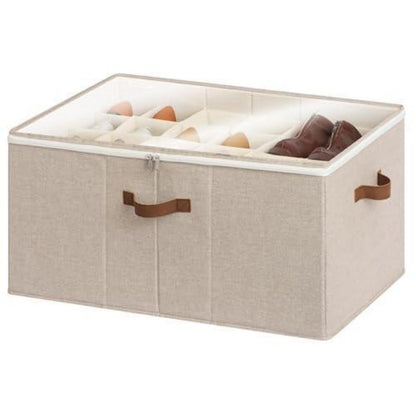Faltbarer Schuh Organizer für 24 Paar – Braune Schuhbox