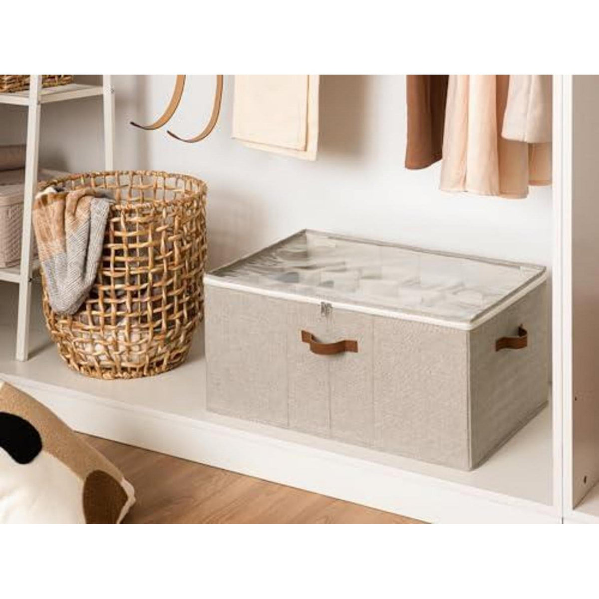 Faltbarer Schuh Organizer für 24 Paar – Braune Schuhbox