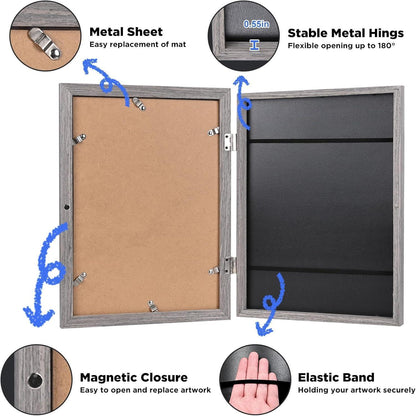 KINLINK 9x12 Kinder Kunstrahmen Holz-Bilderrahmen für