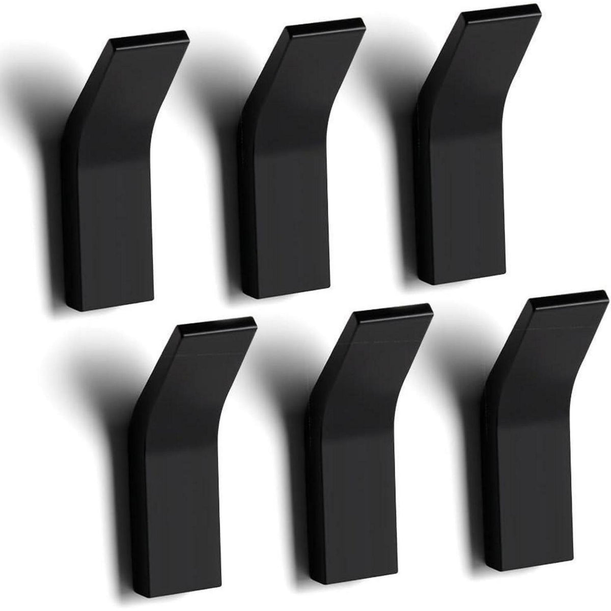 Kleiderhaken Schwarz Matt 6er Set Ohne Bohren Space Aluminium