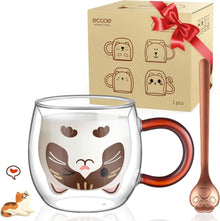 Doppelwandige Katzen Tasse 280ml, süßes Design, Geschenkidee