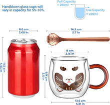 Doppelwandige Katzen Gläser 280ml Kaffee Tee Latte Macchiato
