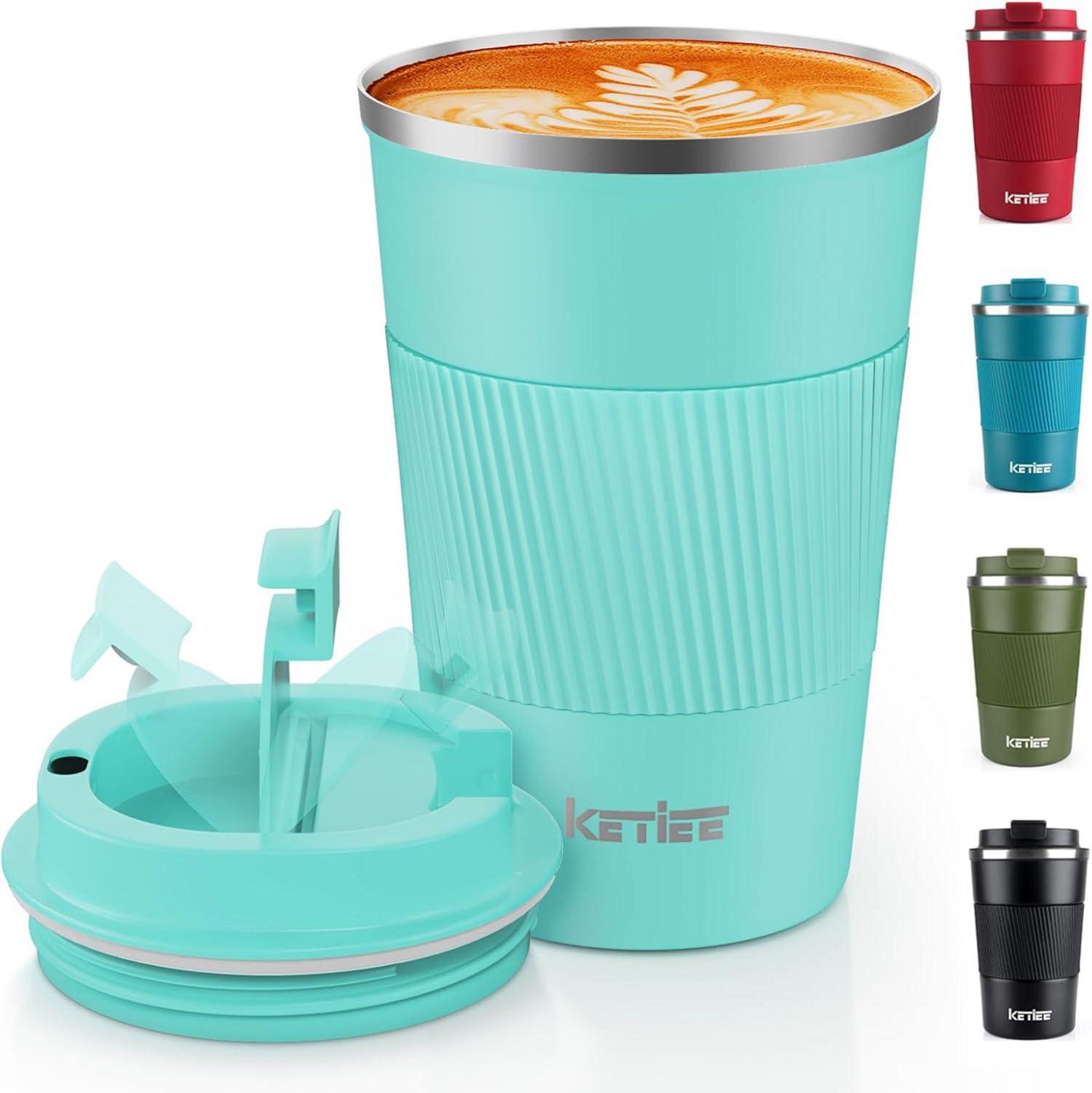 Kaffeebecher to go Thermobecher doppelwandig 380ml T-Blau