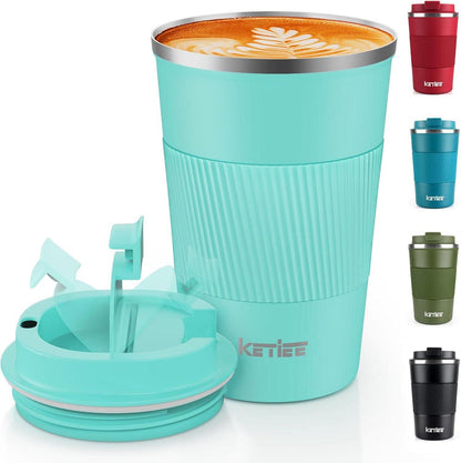 Kaffeebecher to go Thermobecher doppelwandig 380ml T-Blau