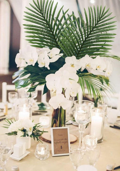 Künstliche Palmwedel Set für Dekoration und Kunstpalmen, grün