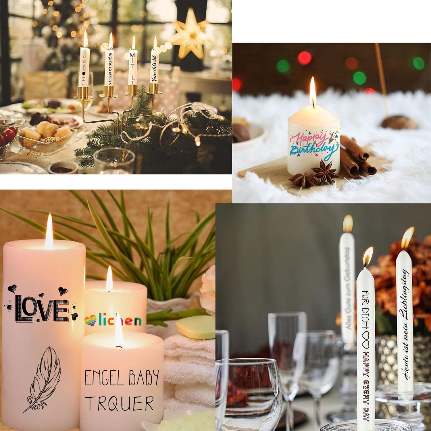 Kerzentattoos Wasserschiebefolie 200+ Muster DIY Geschenk
