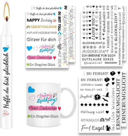 Kerzentattoos Wasserschiebefolie 200+ Muster für Kerze und Tasse DIY